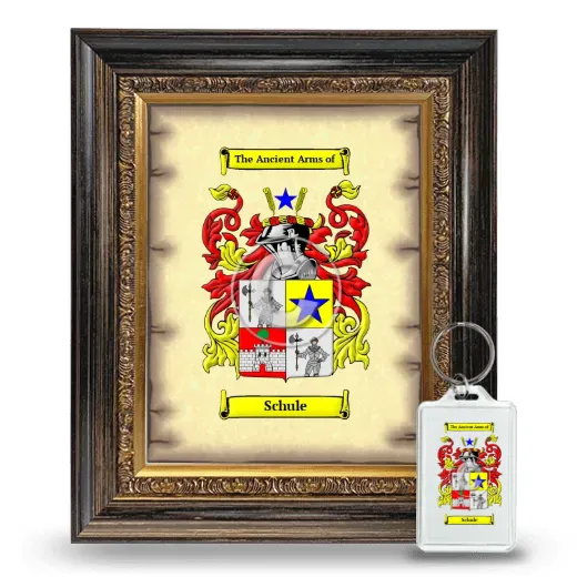 Schule Framed Coat of Arms and Keychain - Heirloom