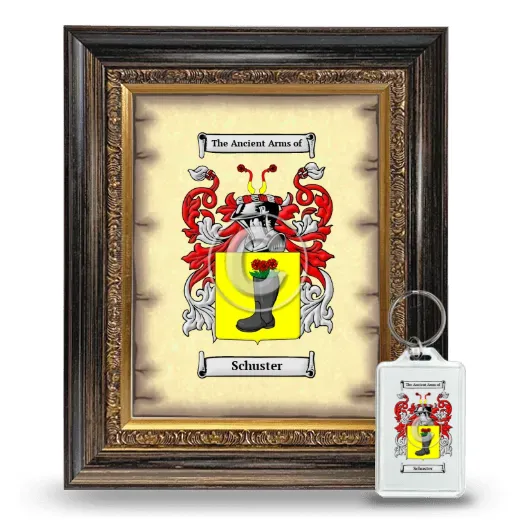 Schuster Framed Coat of Arms and Keychain - Heirloom