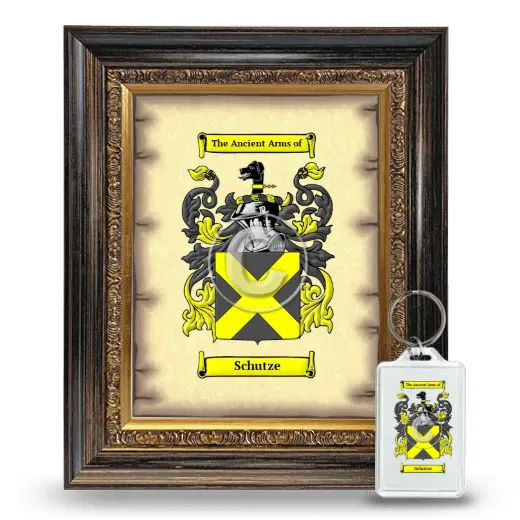 Schutze Framed Coat of Arms and Keychain - Heirloom