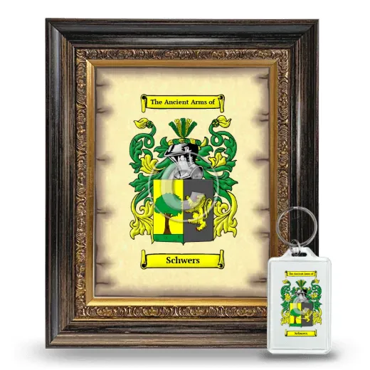 Schwers Framed Coat of Arms and Keychain - Heirloom