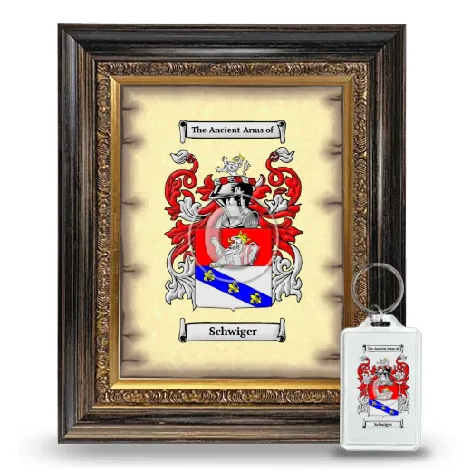 Schwiger Framed Coat of Arms and Keychain - Heirloom