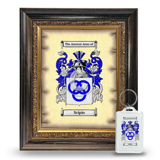 Scipio Framed Coat of Arms and Keychain - Heirloom