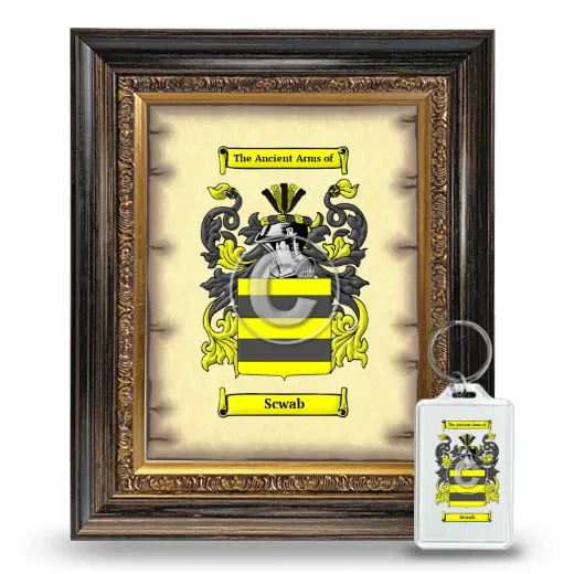 Scwab Framed Coat of Arms and Keychain - Heirloom