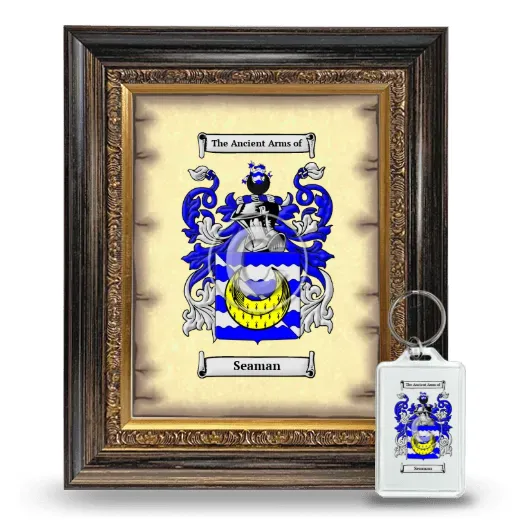 Seaman Framed Coat of Arms and Keychain - Heirloom