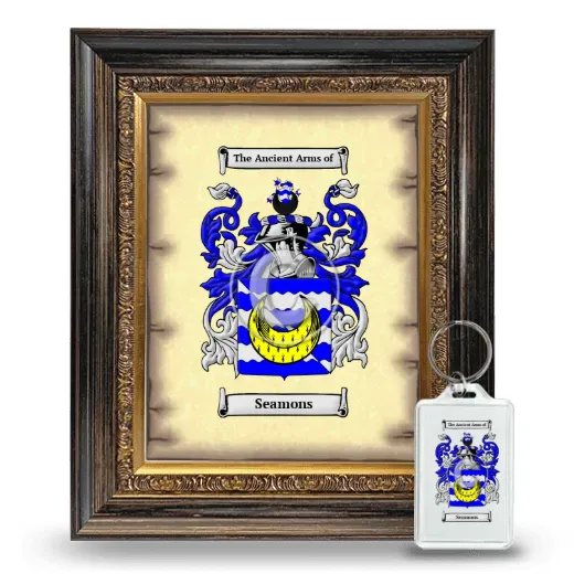 Seamons Framed Coat of Arms and Keychain - Heirloom