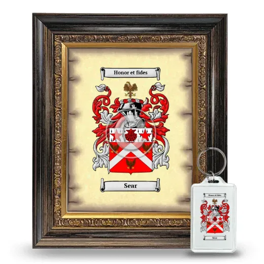 Sear Framed Coat of Arms and Keychain - Heirloom