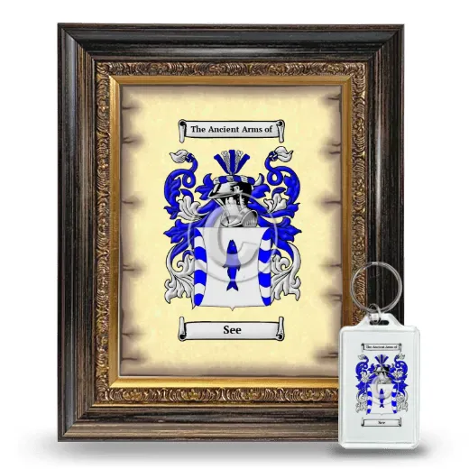 See Framed Coat of Arms and Keychain - Heirloom