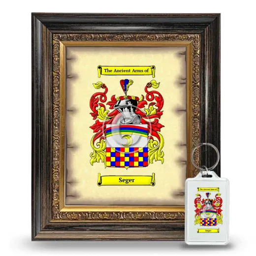 Seger Framed Coat of Arms and Keychain - Heirloom