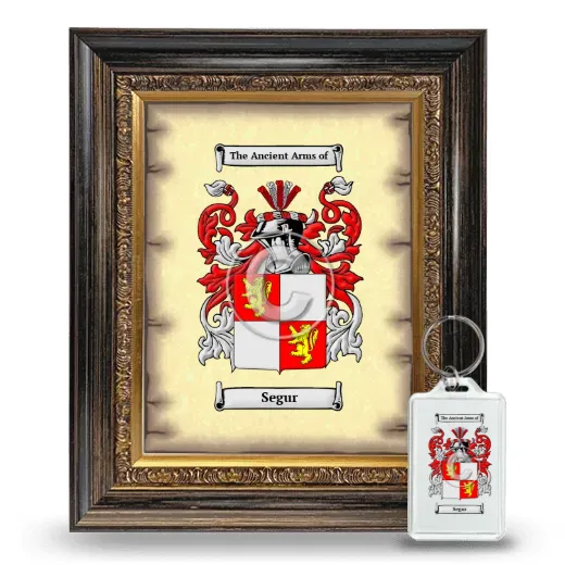 Segur Framed Coat of Arms and Keychain - Heirloom