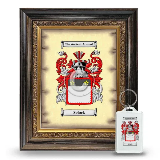 Selock Framed Coat of Arms and Keychain - Heirloom