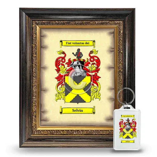 Selvin Framed Coat of Arms and Keychain - Heirloom