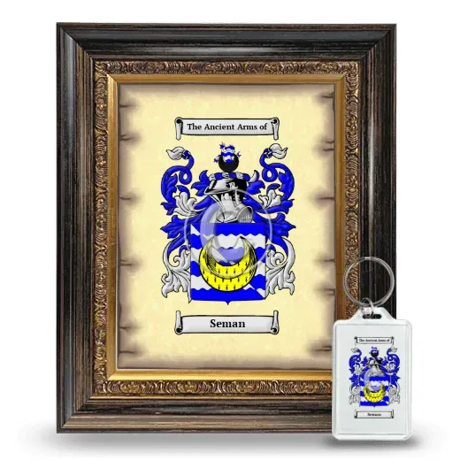 Seman Framed Coat of Arms and Keychain - Heirloom