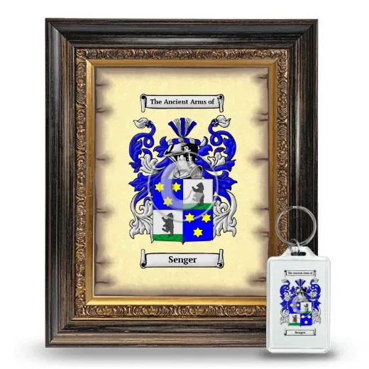 Senger Framed Coat of Arms and Keychain - Heirloom