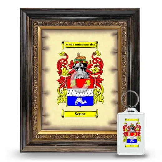 Senor Framed Coat of Arms and Keychain - Heirloom