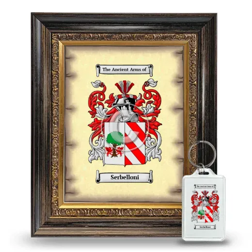 Serbelloni Framed Coat of Arms and Keychain - Heirloom