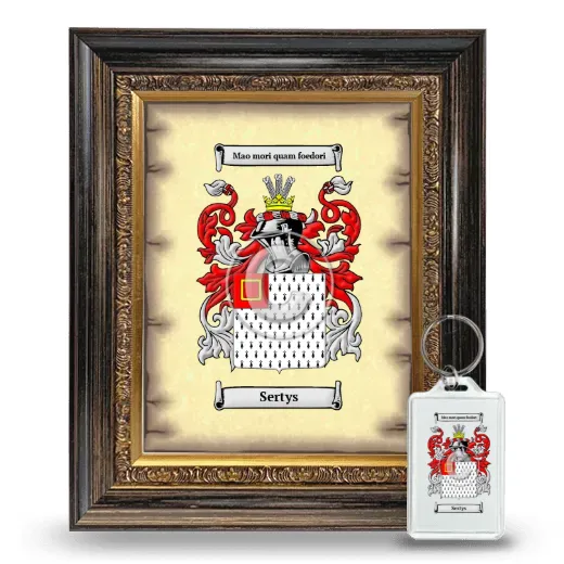 Sertys Framed Coat of Arms and Keychain - Heirloom