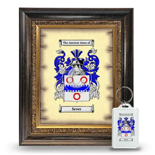 Sever Framed Coat of Arms and Keychain - Heirloom