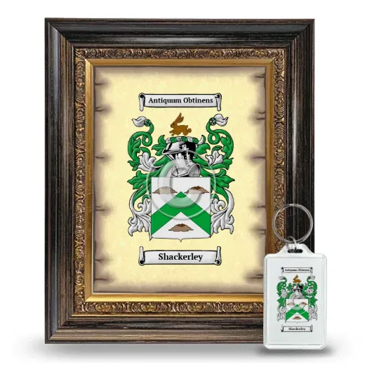 Shackerley Framed Coat of Arms and Keychain - Heirloom