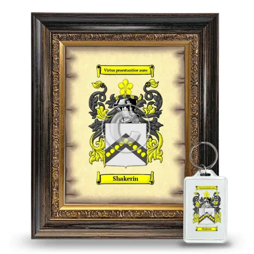 Shakerin Framed Coat of Arms and Keychain - Heirloom