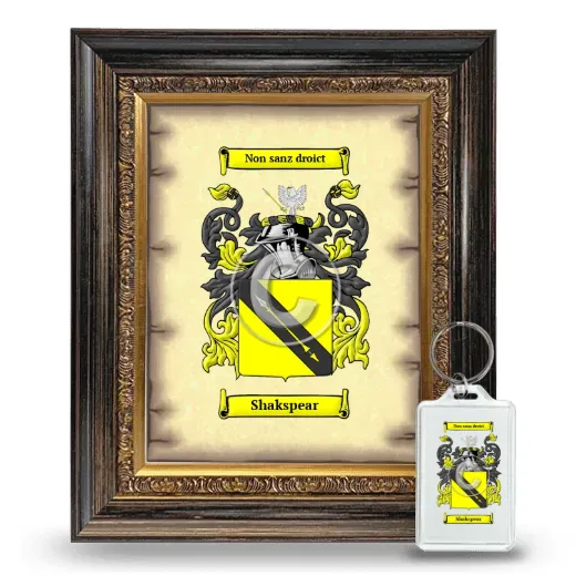 Shakspear Framed Coat of Arms and Keychain - Heirloom