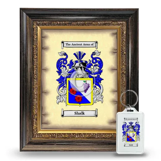 Shalk Framed Coat of Arms and Keychain - Heirloom