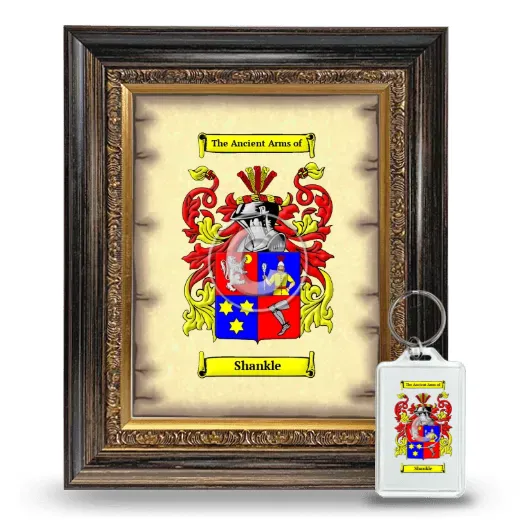 Shankle Framed Coat of Arms and Keychain - Heirloom