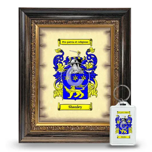 Shanley Framed Coat of Arms and Keychain - Heirloom