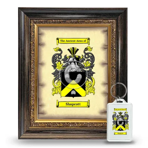 Shapcott Framed Coat of Arms and Keychain - Heirloom