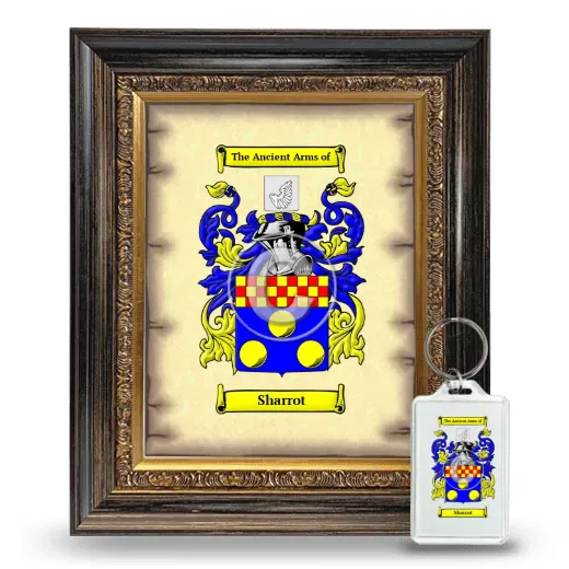 Sharrot Framed Coat of Arms and Keychain - Heirloom