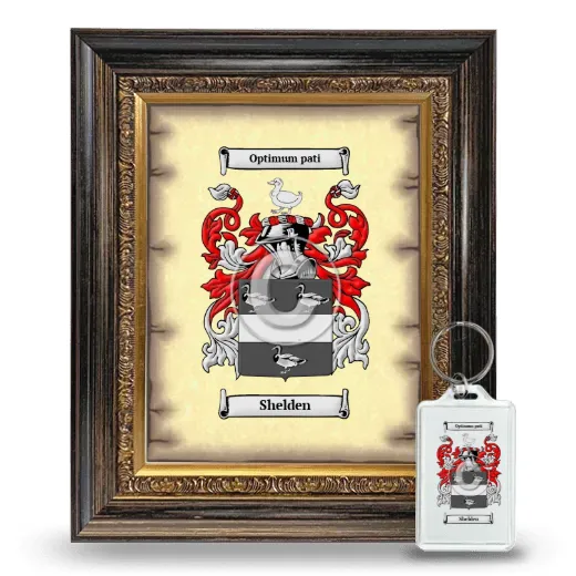 Shelden Framed Coat of Arms and Keychain - Heirloom
