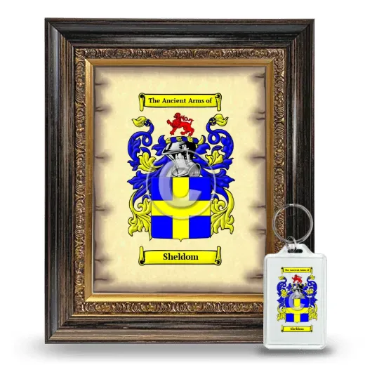 Sheldom Framed Coat of Arms and Keychain - Heirloom
