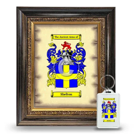 Shelton Framed Coat of Arms and Keychain - Heirloom