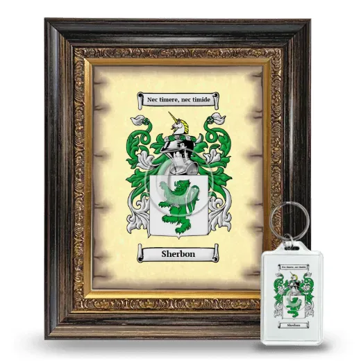 Sherbon Framed Coat of Arms and Keychain - Heirloom