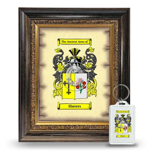 Sherers Framed Coat of Arms and Keychain - Heirloom