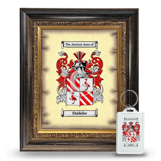 Shideler Framed Coat of Arms and Keychain - Heirloom