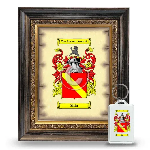 Shin Framed Coat of Arms and Keychain - Heirloom