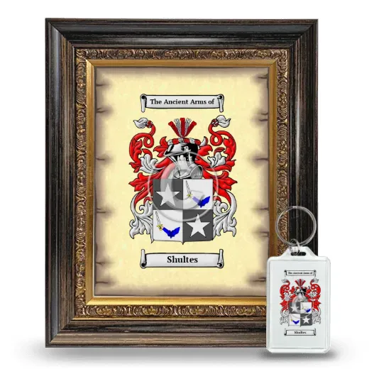 Shultes Framed Coat of Arms and Keychain - Heirloom