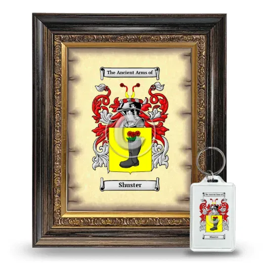 Shuster Framed Coat of Arms and Keychain - Heirloom