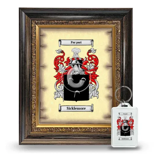 Sicklemore Framed Coat of Arms and Keychain - Heirloom