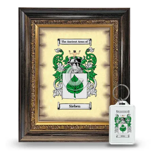 Sieben Framed Coat of Arms and Keychain - Heirloom