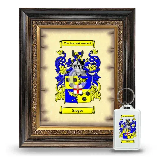 Sieger Framed Coat of Arms and Keychain - Heirloom