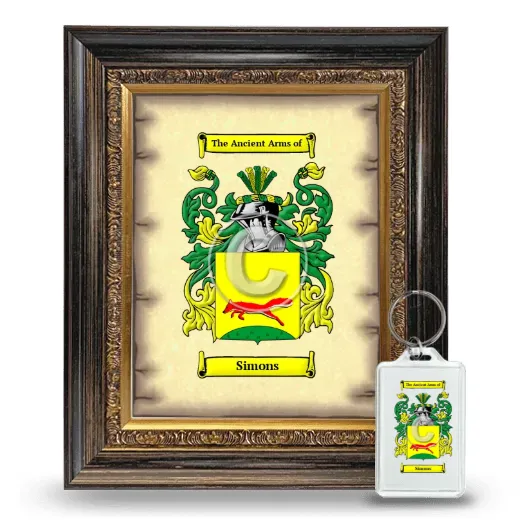 Simons Framed Coat of Arms and Keychain - Heirloom