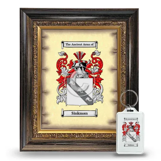Sinkman Framed Coat of Arms and Keychain - Heirloom