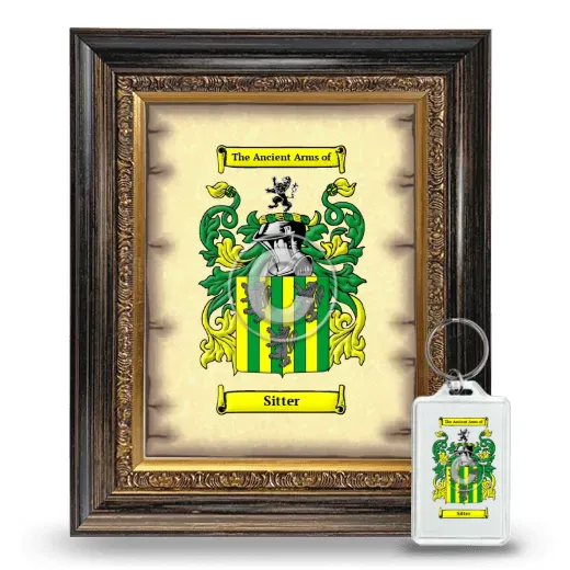 Sitter Framed Coat of Arms and Keychain - Heirloom