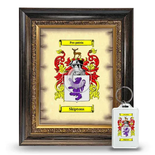 Skiptons Framed Coat of Arms and Keychain - Heirloom