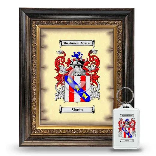 Slanin Framed Coat of Arms and Keychain - Heirloom