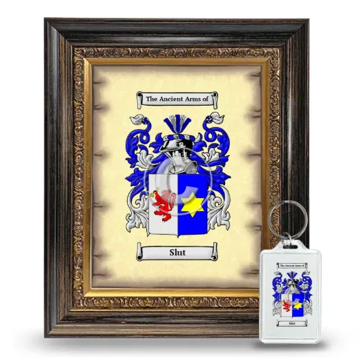 Slut Framed Coat of Arms and Keychain - Heirloom