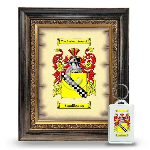 Smallbones Framed Coat of Arms and Keychain - Heirloom