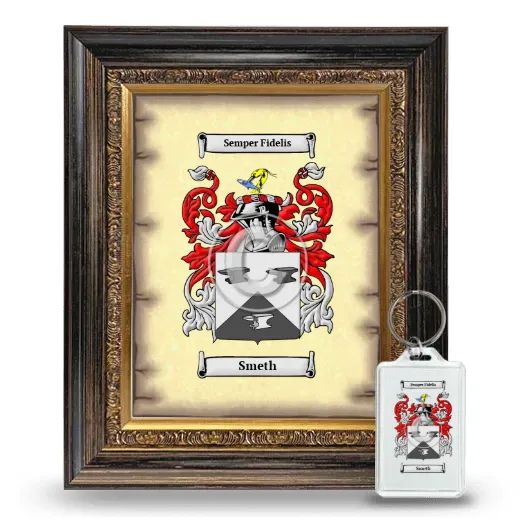 Smeth Framed Coat of Arms and Keychain - Heirloom