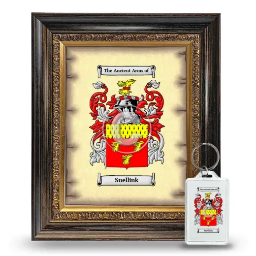Snellink Framed Coat of Arms and Keychain - Heirloom